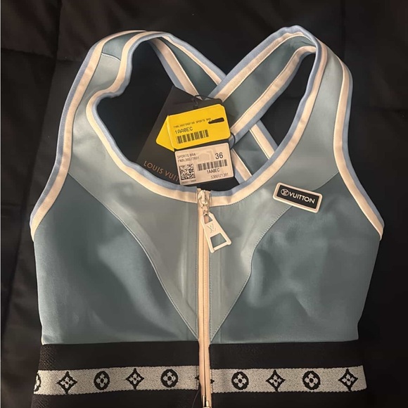 Louis Vuitton Light Blue and Black One Piece Swimsuit - Picture 1 of 3